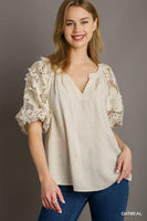 Floral Lace 3D Contrast Top