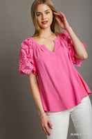 Floral Lace 3D Contrast Top