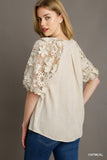 Floral Lace 3D Contrast Top