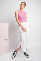 SOLID CROPPED PANTS