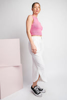 SOLID CROPPED PANTS