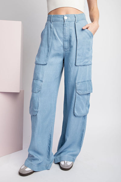 MINERAL WASHED CARGO STRAIGHT LEG PANTS