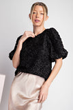 FLORAL LACE PUFF SLEEVE BLOUSE TOP