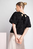 FLORAL LACE PUFF SLEEVE BLOUSE TOP