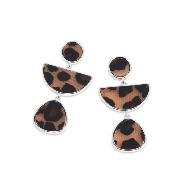 3 SHAPE DROP ANIMAL PRINT EARRINGS