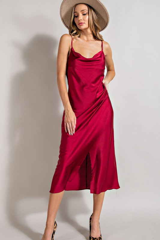 MIYA COWL NECK MIDI DRESS – Giselle's Chic Boutique