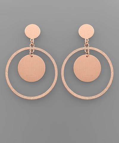 Disc Dangle Circle Earrings