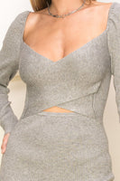 ARLETH CUTOUT LONG SLEEVE SWEATER DRESS