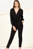 WEEKEND CASUAL LONG SLEEVE DRAWSTRING JUMPSUIT