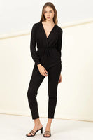 WEEKEND CASUAL LONG SLEEVE DRAWSTRING JUMPSUIT