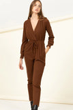 WEEKEND CASUAL LONG SLEEVE DRAWSTRING JUMPSUIT