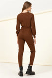 WEEKEND CASUAL LONG SLEEVE DRAWSTRING JUMPSUIT