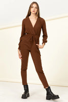 WEEKEND CASUAL LONG SLEEVE DRAWSTRING JUMPSUIT