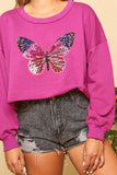 Butterfly Sequin Knit Sweatshirt
