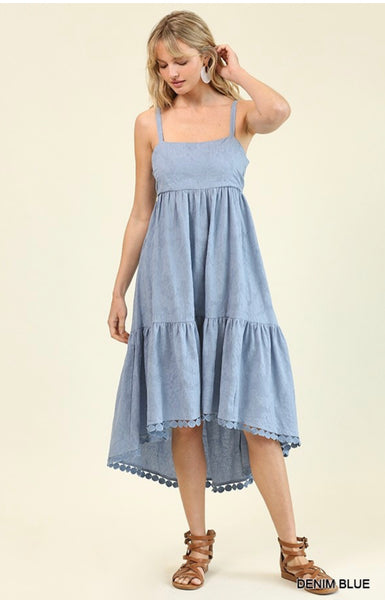 Hi-Low Denim Dress