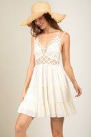 Valencia Double Strap Lace Detail Mini Dress