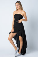 Thatiana Solid High-Low Tube Dress