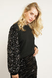 Drama Sequins Sleeve Sweater Top