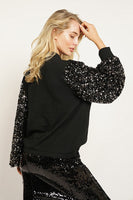 Drama Sequins Sleeve Sweater Top