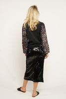 Drama Sequins Sleeve Sweater Top