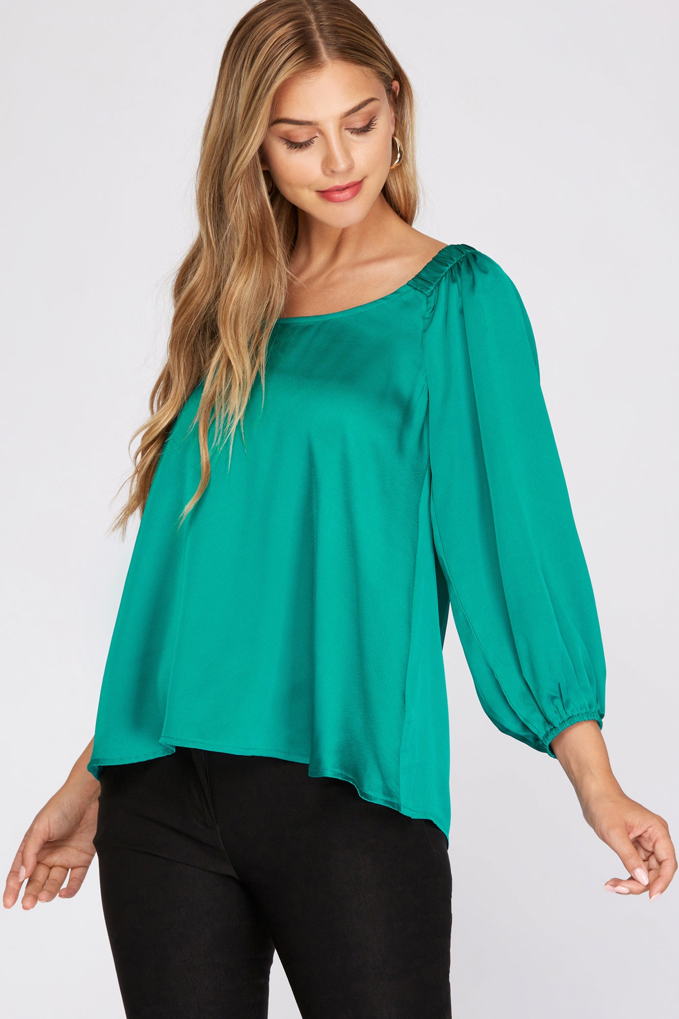 【NAVY】Satin swing top The Swing Top | Women's Swing Tops – Bleusalt