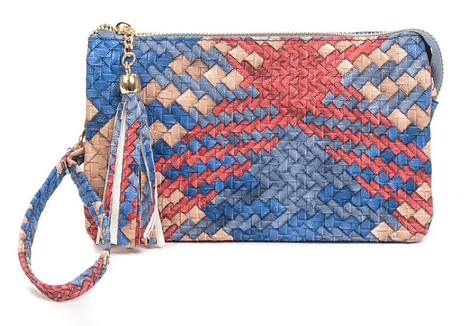 Riley Faux Woven Crossbody/Wristlet