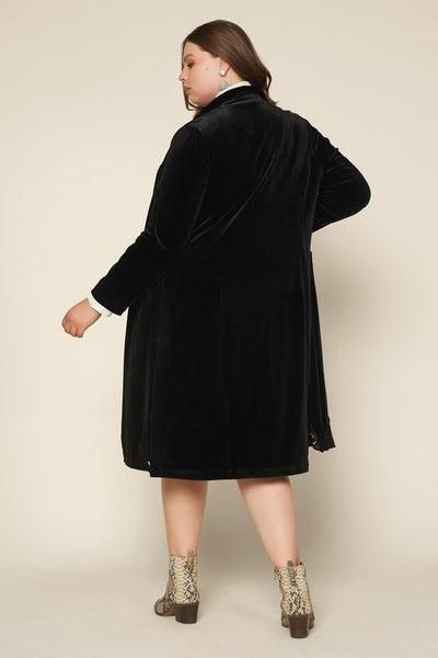 Valerie Velvet Duster Coat Regular and Plus Curvy Size