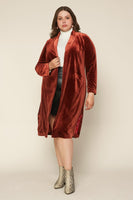 Valerie Velvet Duster Coat- Regular and Plus/Curvy Size